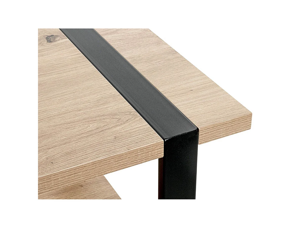 Table d'Appoint "Miranda" 45cm Chêne & Noir