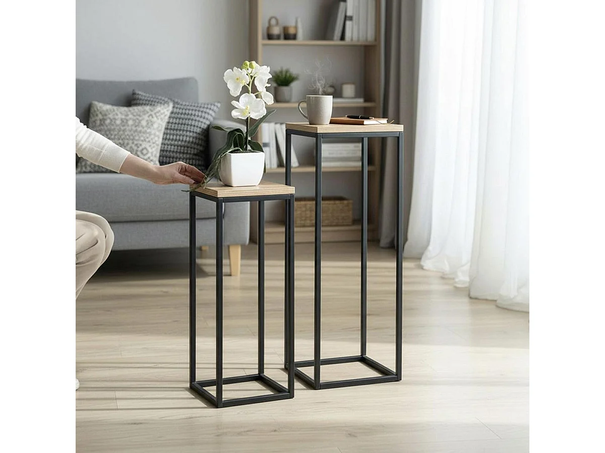 Sellette Design "Waldo" 54cm Naturel & Noir
