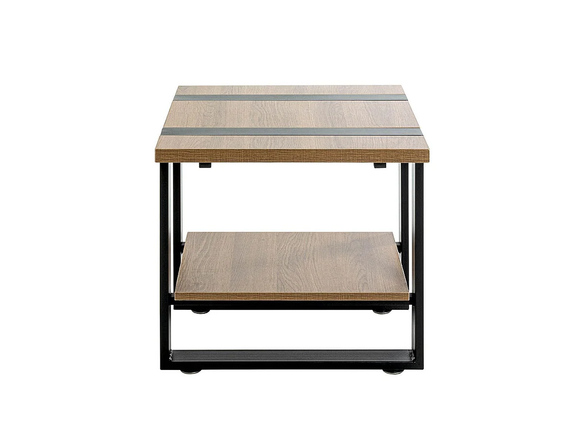 Table d'Appoint "Miranda" 45cm Chêne Foncé & Noir