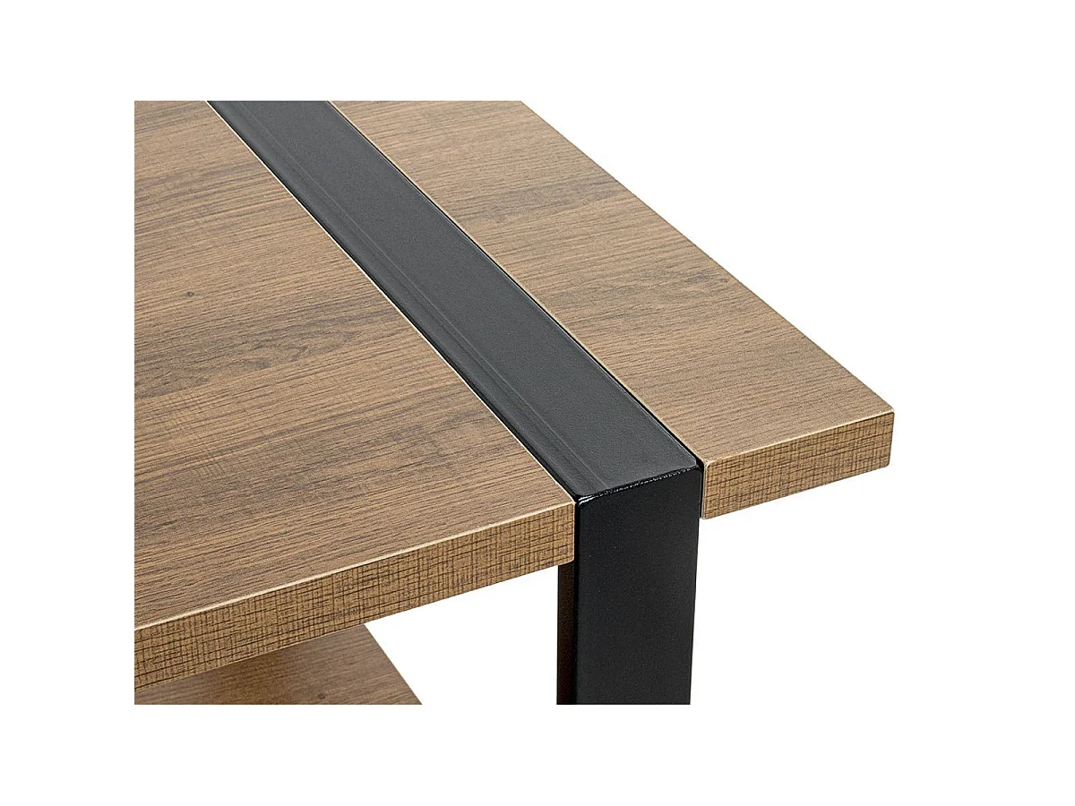 Table d'Appoint "Miranda" 45cm Chêne Foncé & Noir