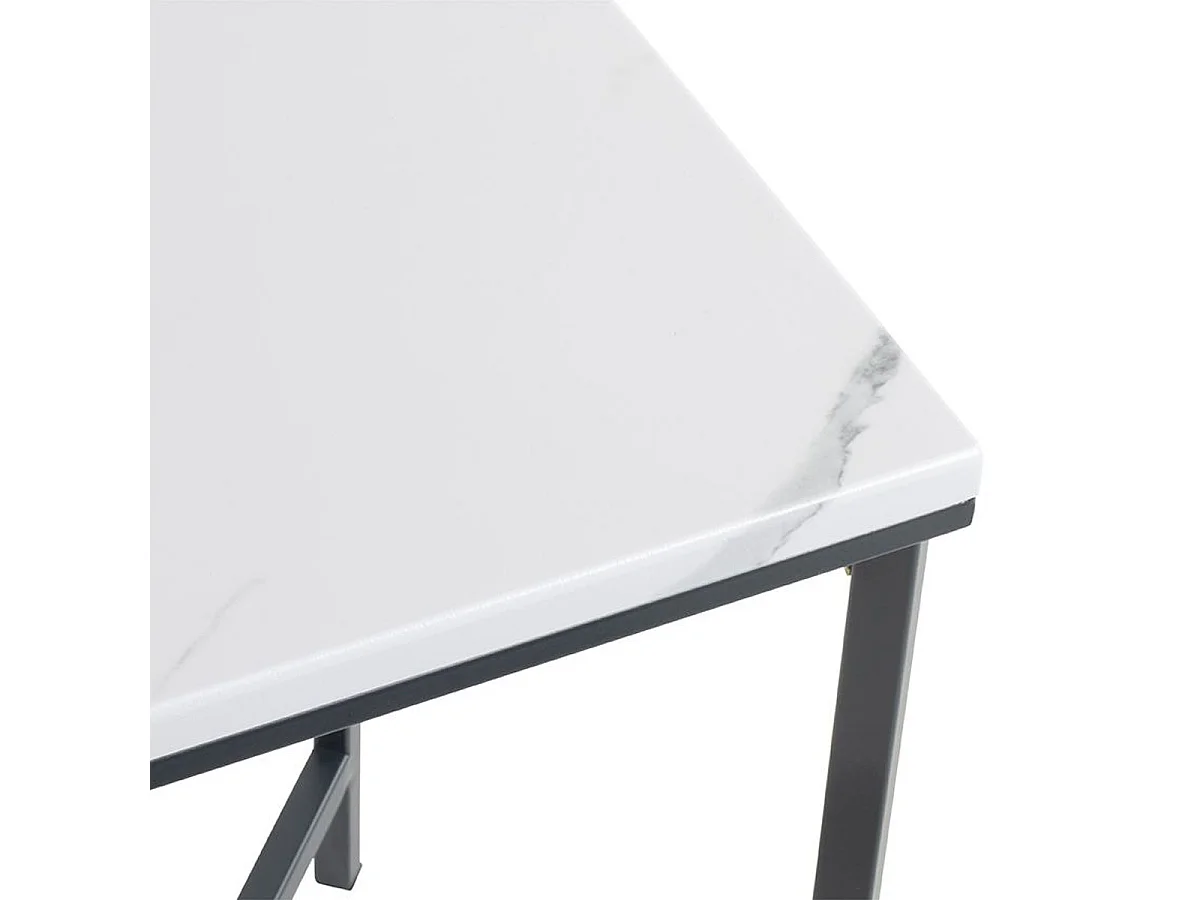 Table d'Appoint Carrée Effet Marbre "Alba" 55cm Noir