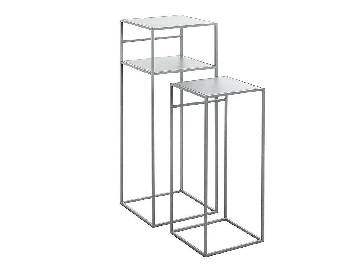 Lot de 2 Sellettes en Métal "Brise" 85cm Gris