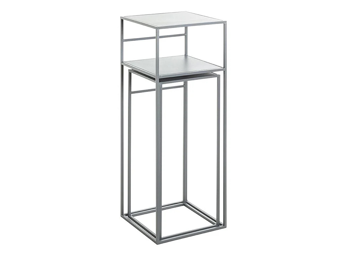 Lot de 2 Sellettes en Métal "Brise" 85cm Gris