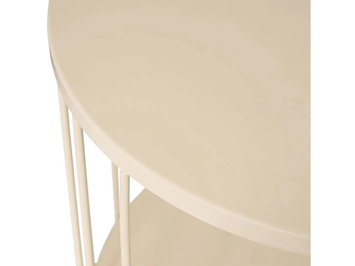 Table d'Appoint Design Métal "Kobu" 52cm Beige