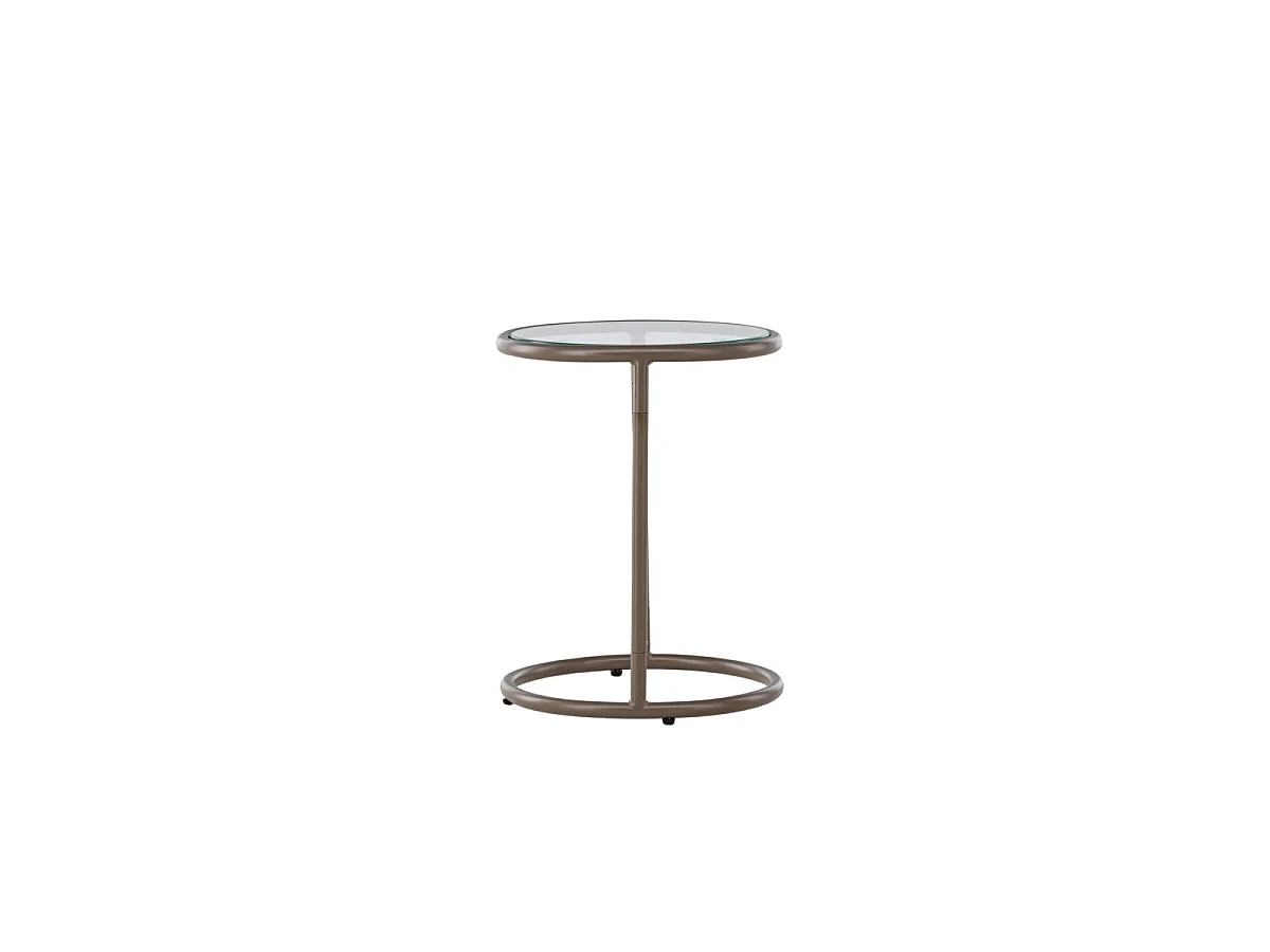 Table d'Appoint en Verre "Stavanger" 45cm Marron