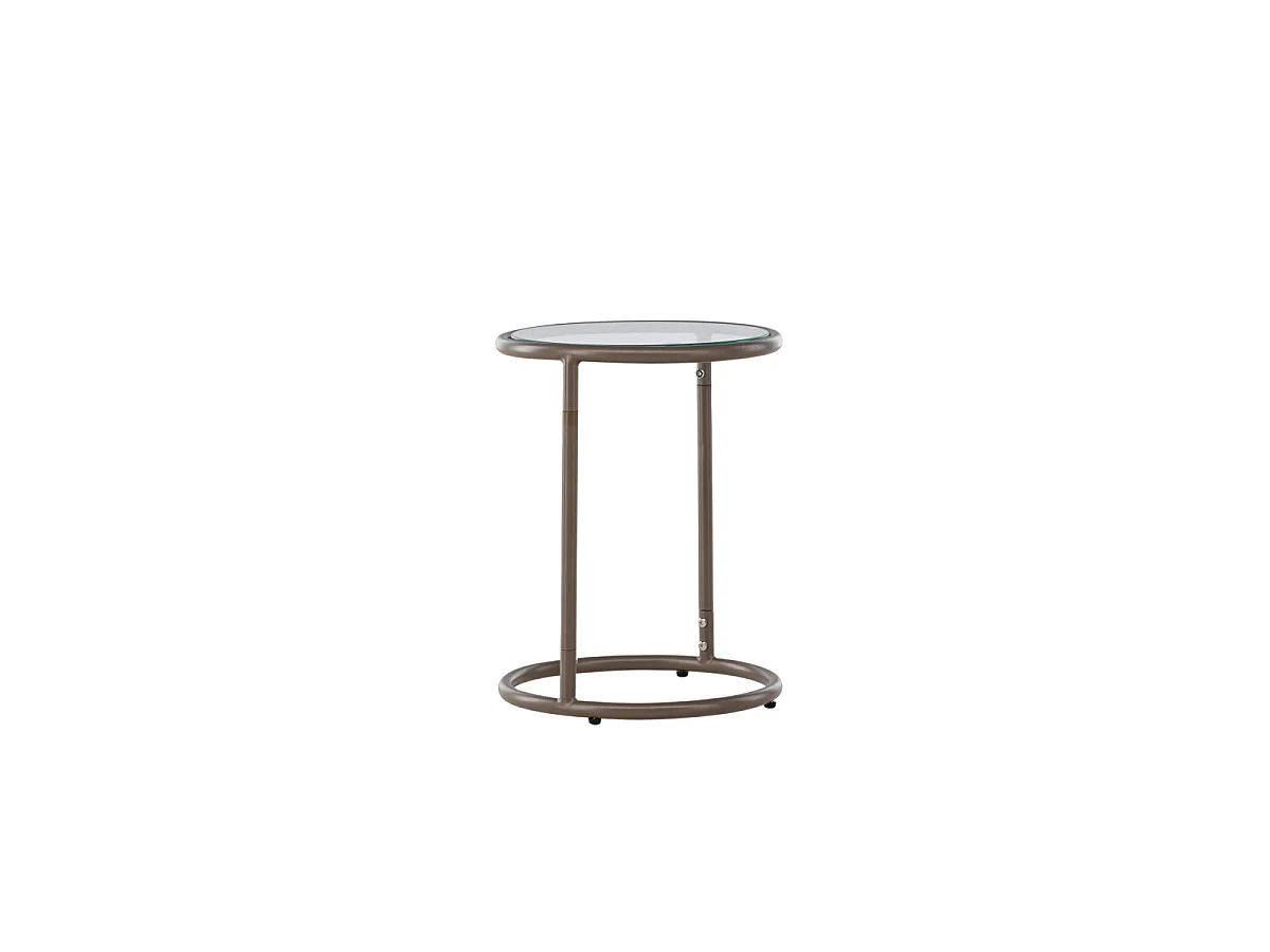 Table d'Appoint en Verre "Stavanger" 45cm Marron