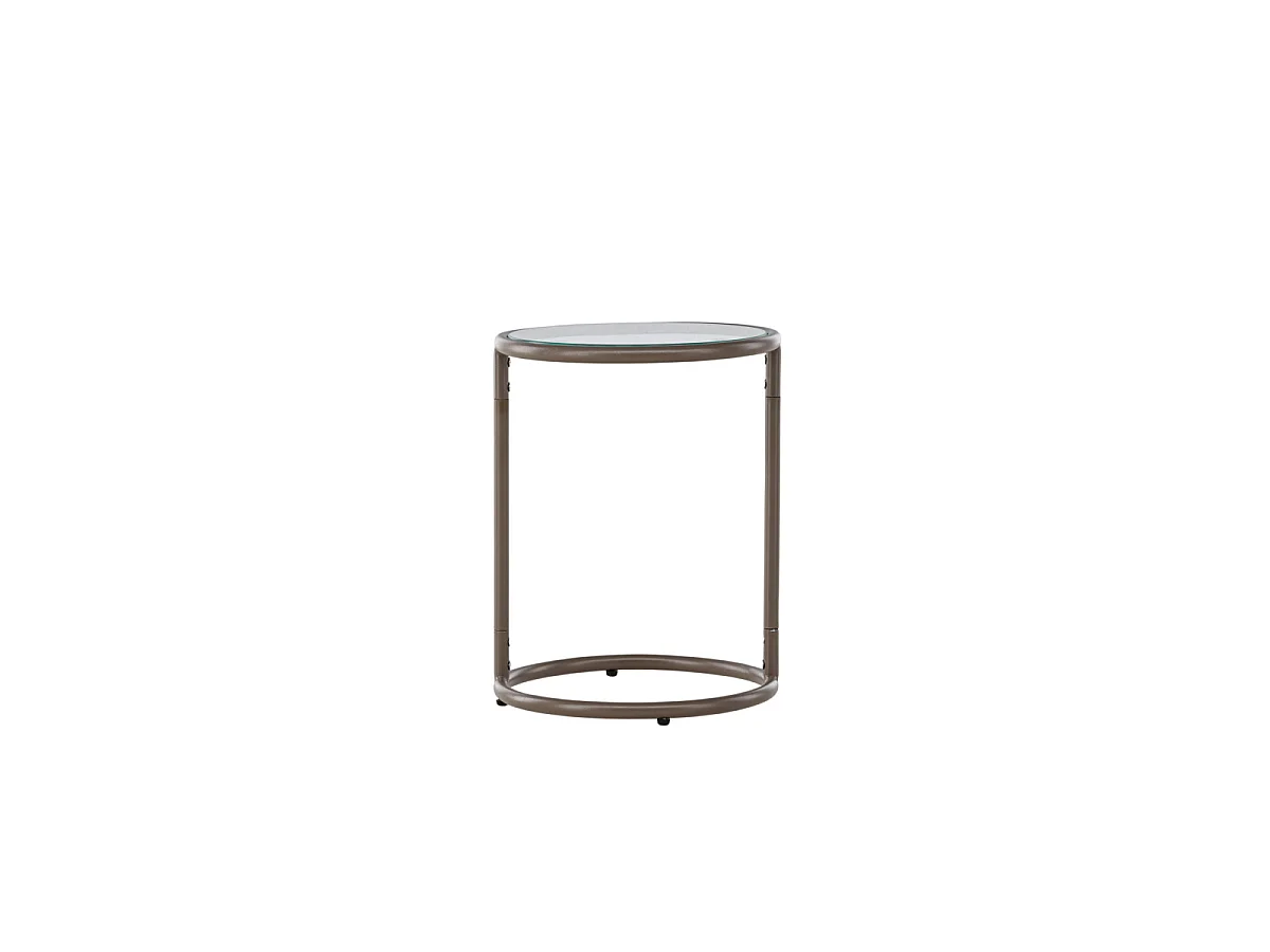 Table d'Appoint en Verre "Stavanger" 45cm Marron
