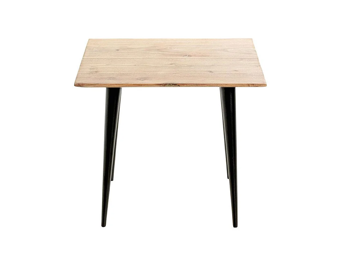 Table d'Appoint en Bois "Ciotat" 46cm Naturel & Noir