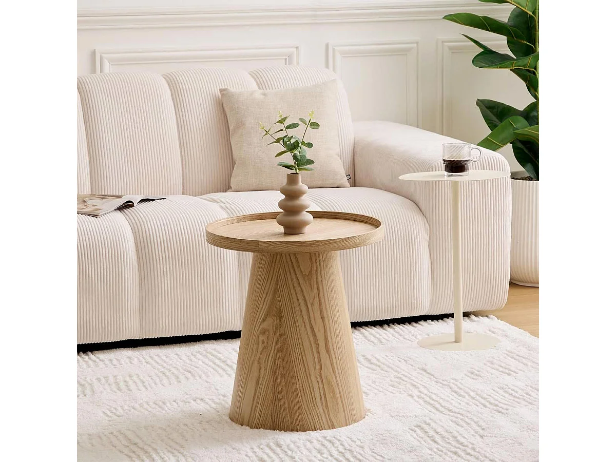 Table d'Appoint Design "Hercyna" 50cm Naturel