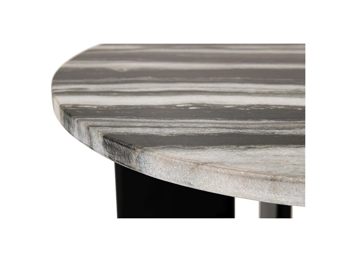 Table d'Appoint en Marbre "Mathilde" 50cm Noir & Gris