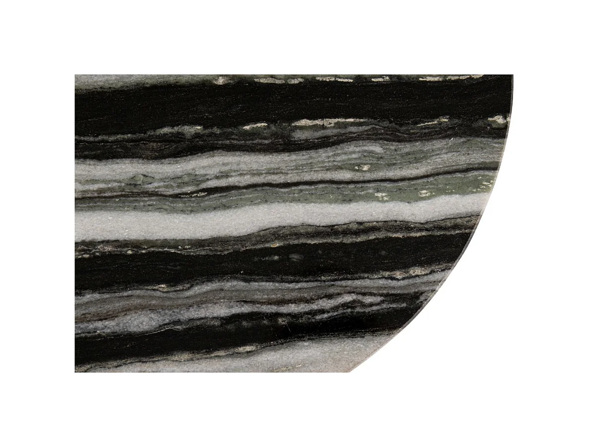 Table d'Appoint en Marbre "Mathilde" 50cm Noir & Gris