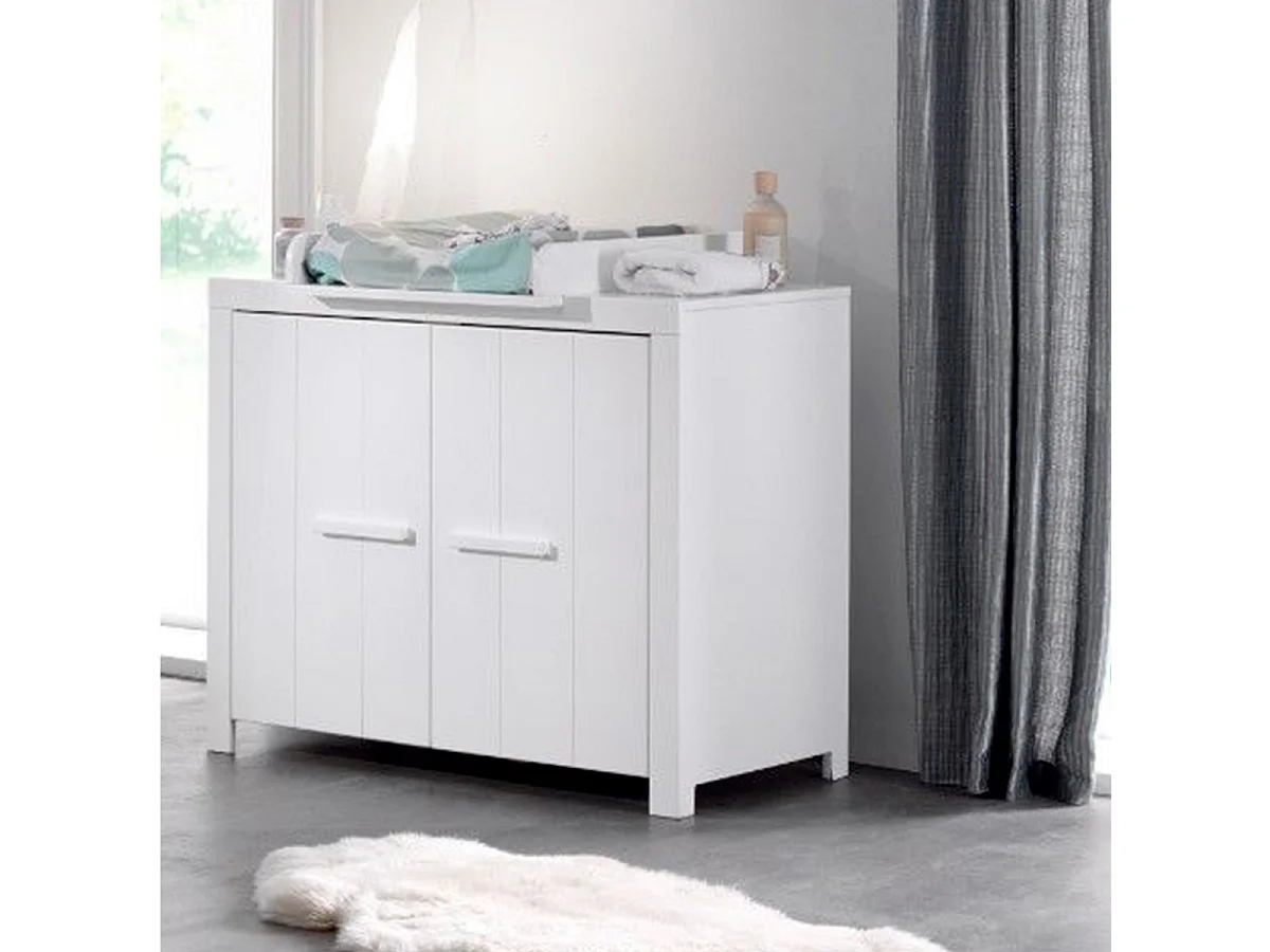 Commode Avec Plan à Langer "Erik" 100cm Blanc