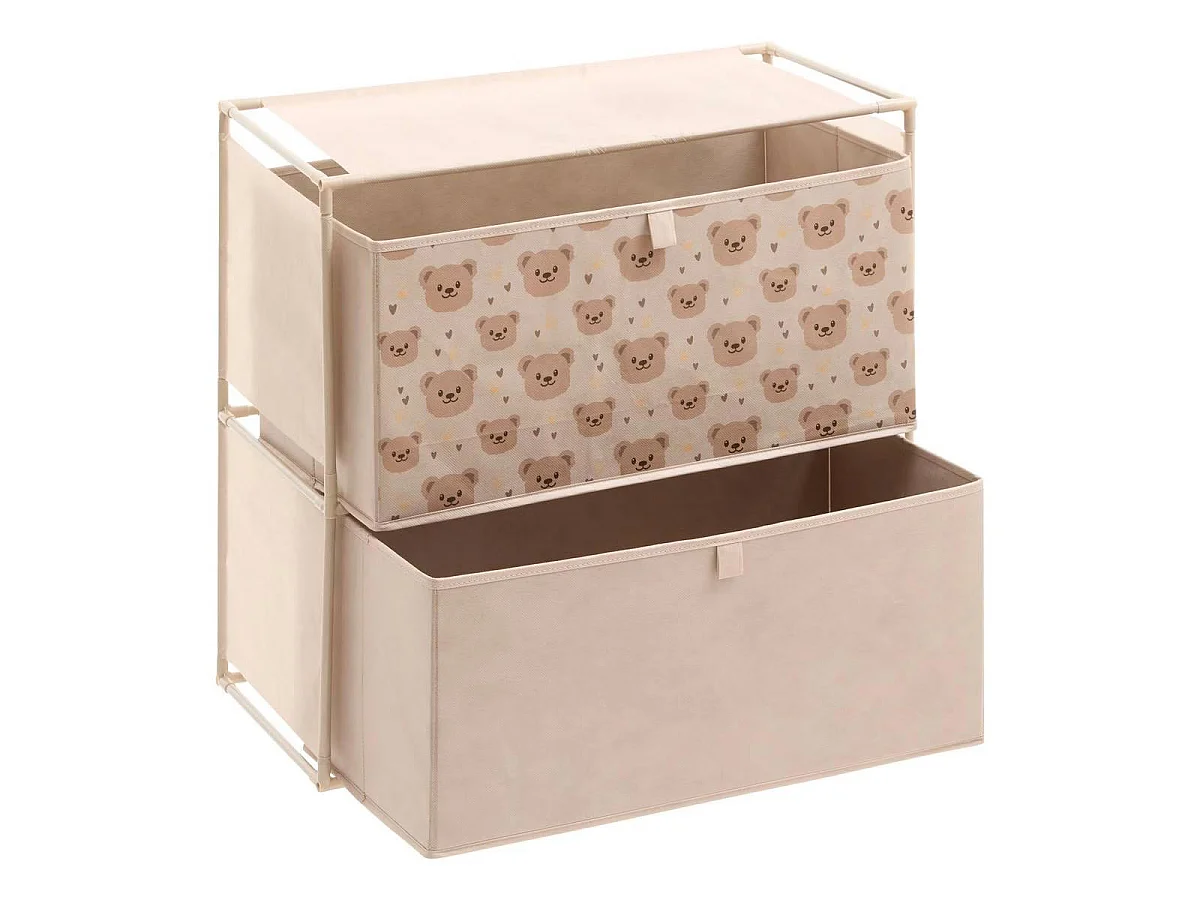 Commode Enfant 2 Tiroirs "Orso" 60cm Beige