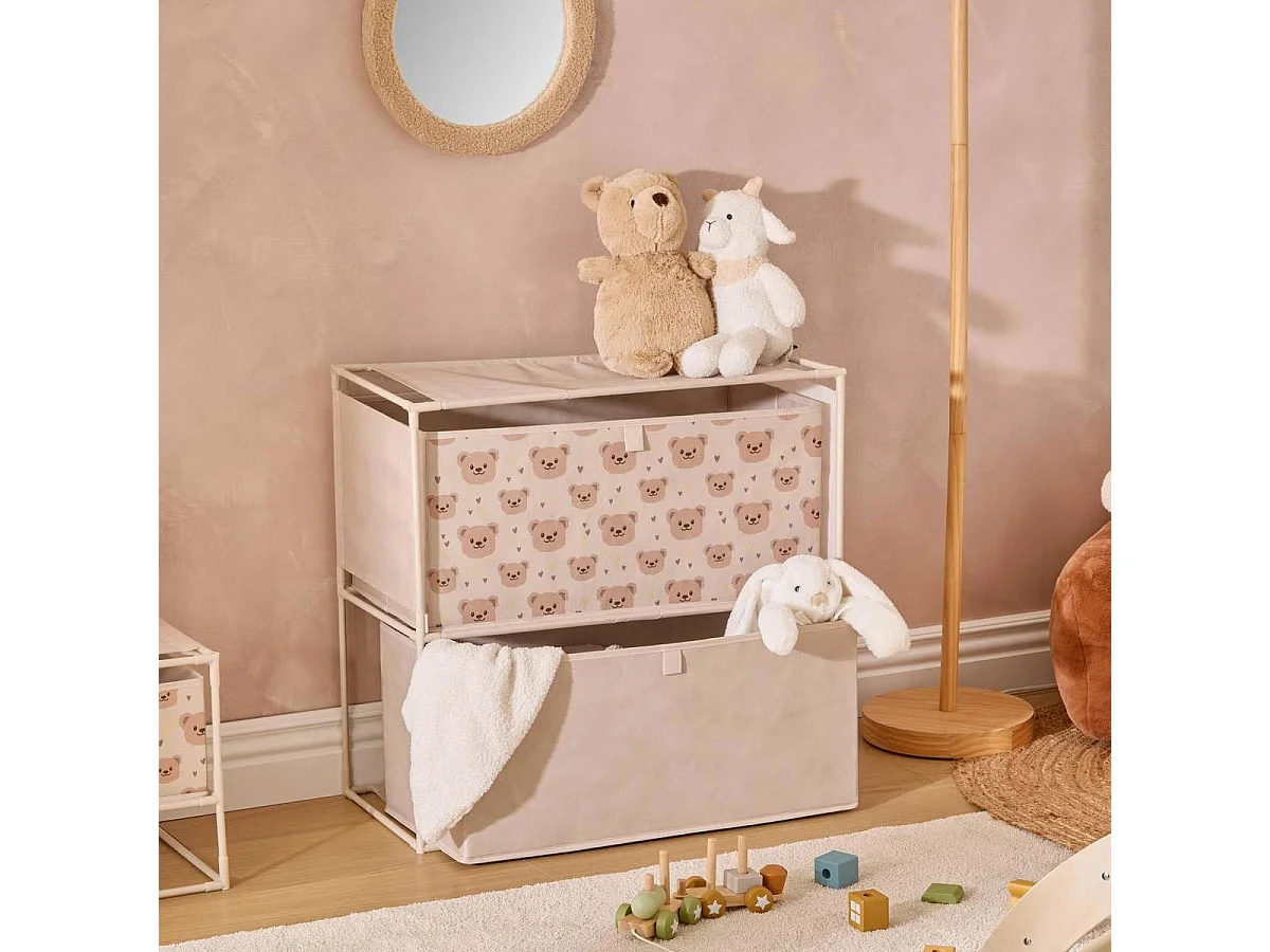 Commode Enfant 2 Tiroirs "Orso" 60cm Beige