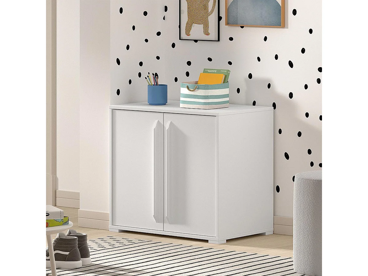 Commode Enfant 2 Portes "Sam" 67cm Blanc