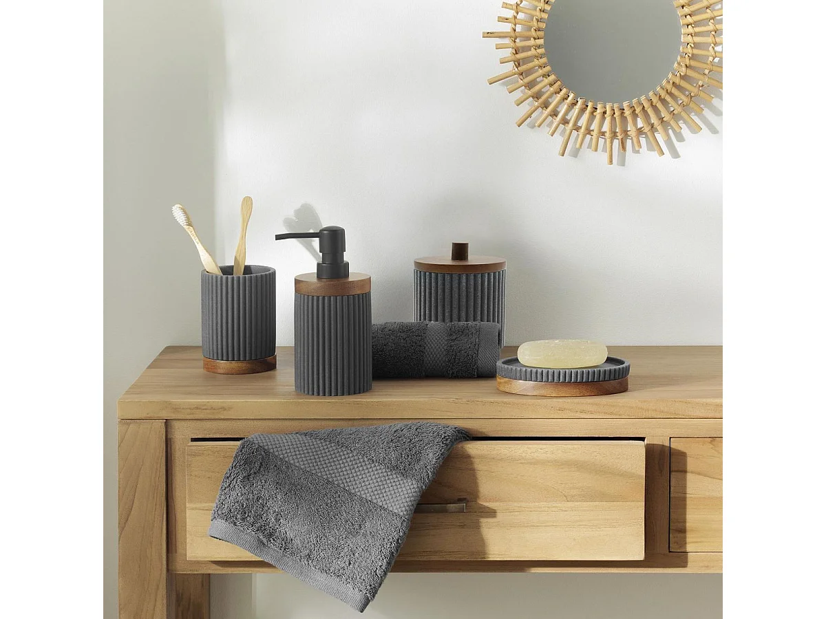 Pot à Cotons Design "Niagara" 10cm Anthracite