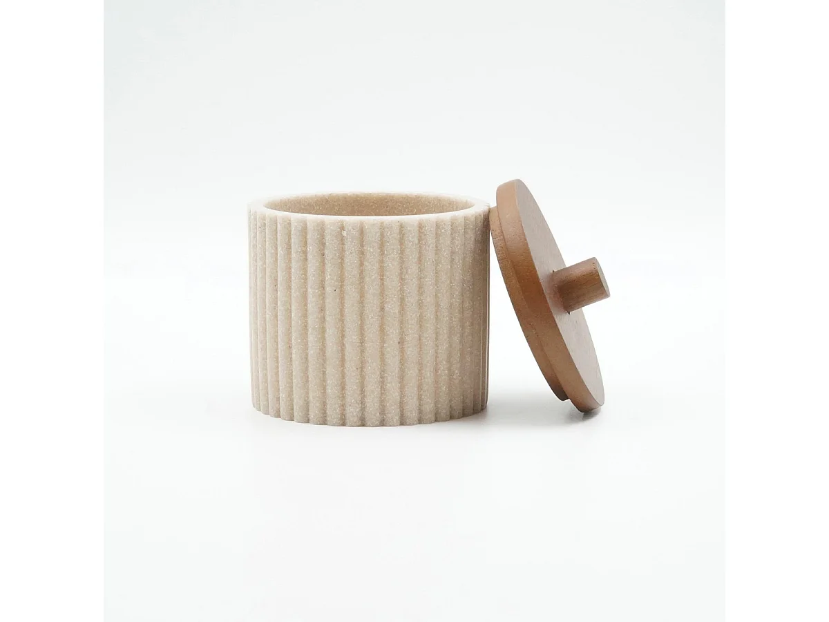 Pot à Cotons Design "Niagara" 10cm Naturel