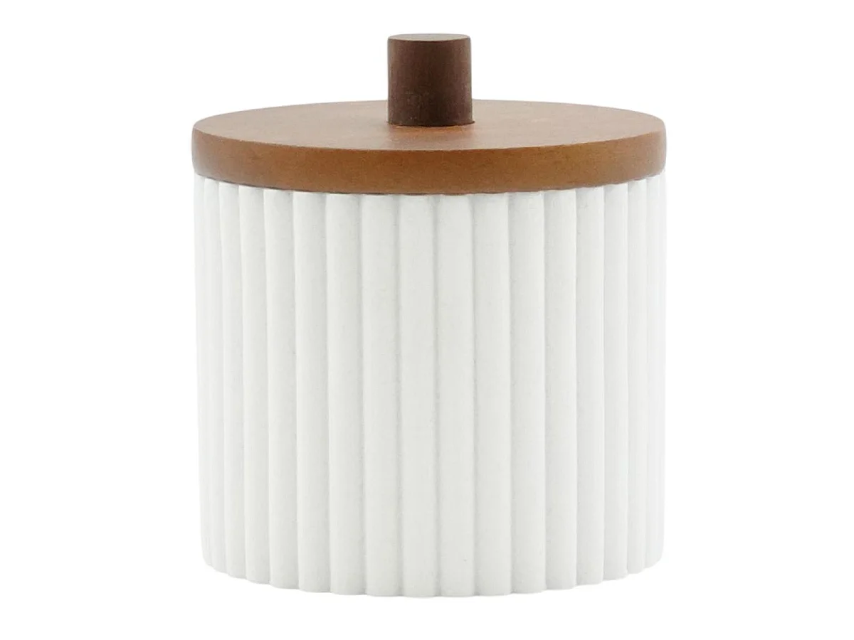 Pot à Cotons Design "Niagara" 10cm Blanc