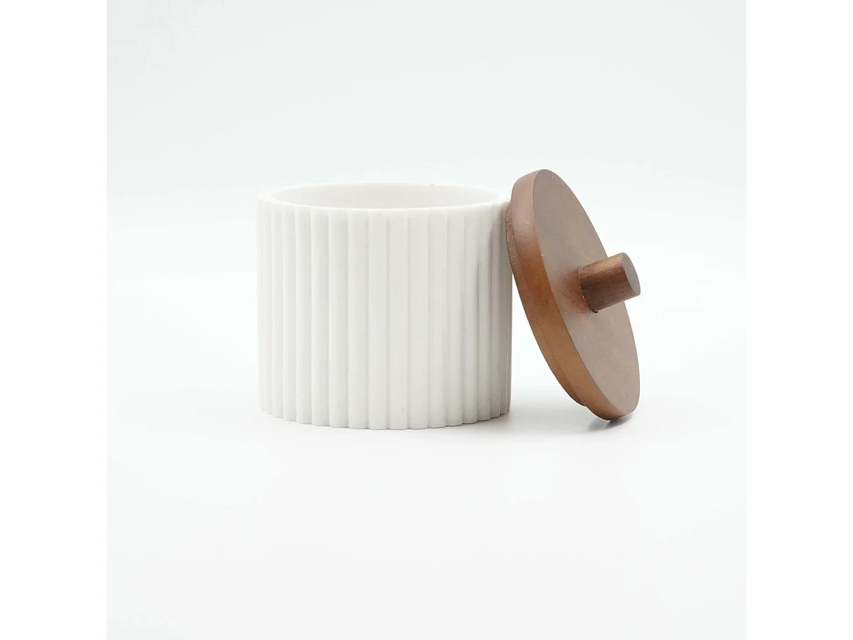 Pot à Cotons Design "Niagara" 10cm Blanc