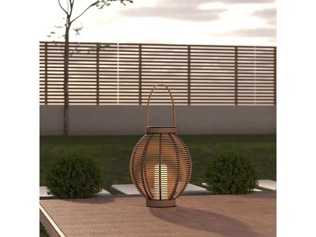 Lanterne Solaire Design "Tany" 43cm Naturel