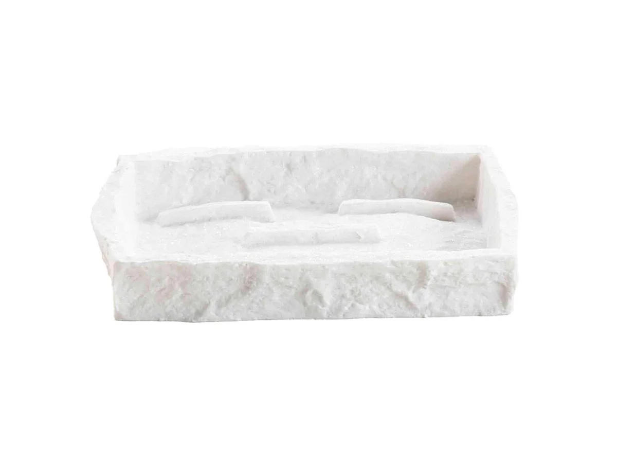 Porte-Savon Effet Minéral "Stony" 14cm Blanc