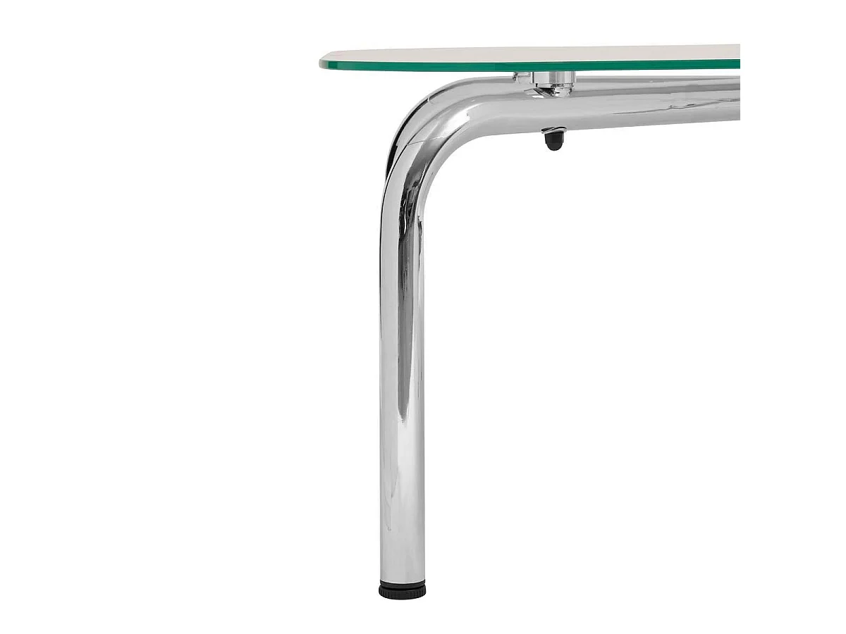 Table Basse en Verre "Hecate" 110cm Chromé