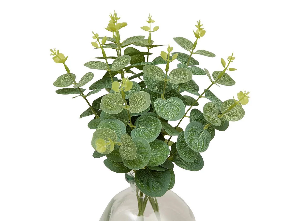 Composition Eucalyptus Artificiel & Vase "Urice" 35cm Vert