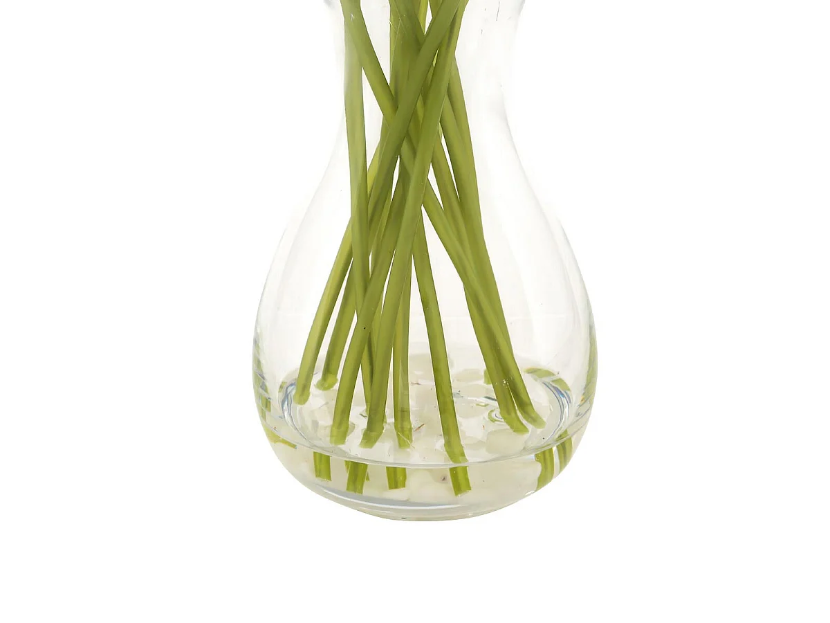 Composition Artificielle de Tulipes "Hector" 28cm Blanc
