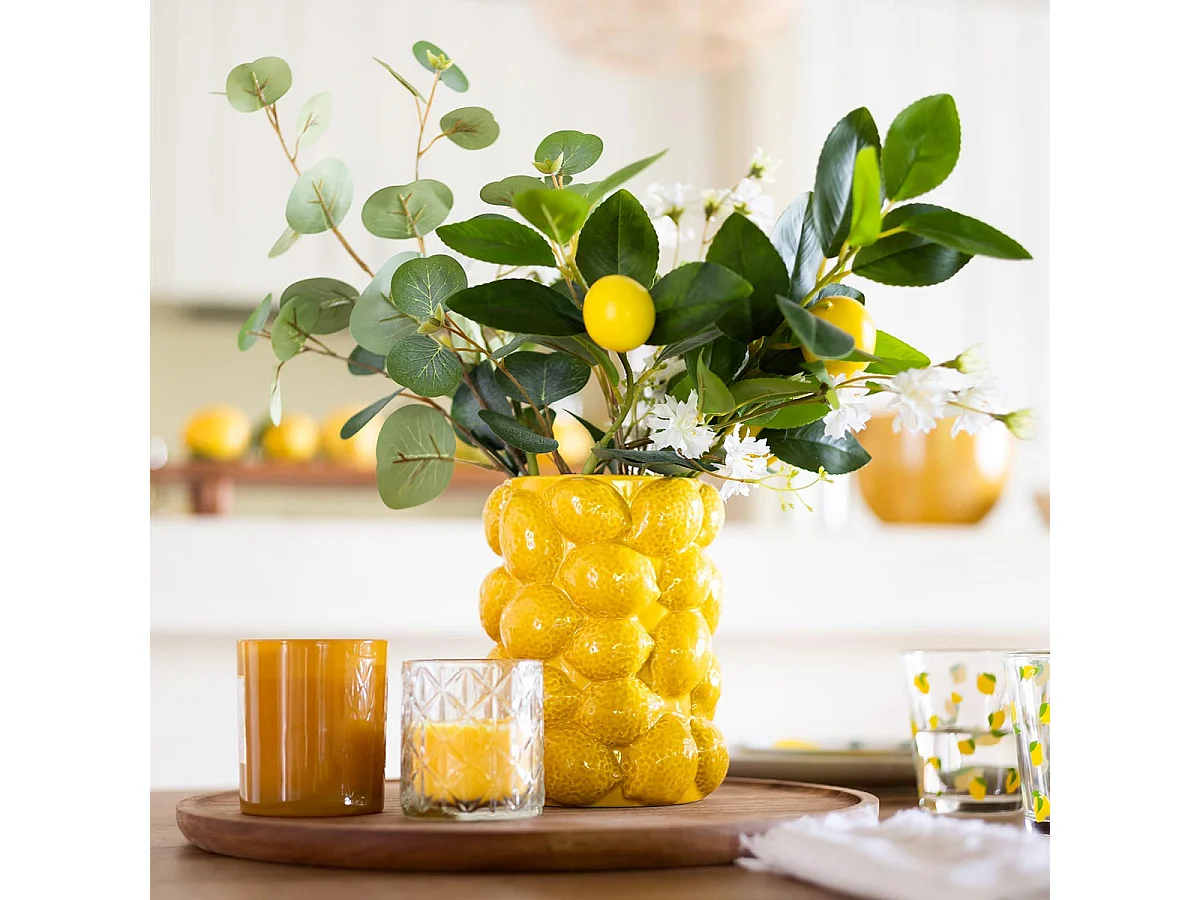 Bouquet Artificiel Citrons "Gilda" 64cm Multicolore