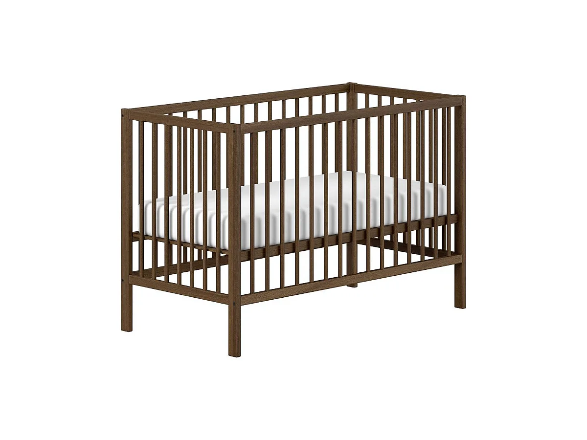 Lit Bébé à Barreaux "Dino" 60x120cm Marron