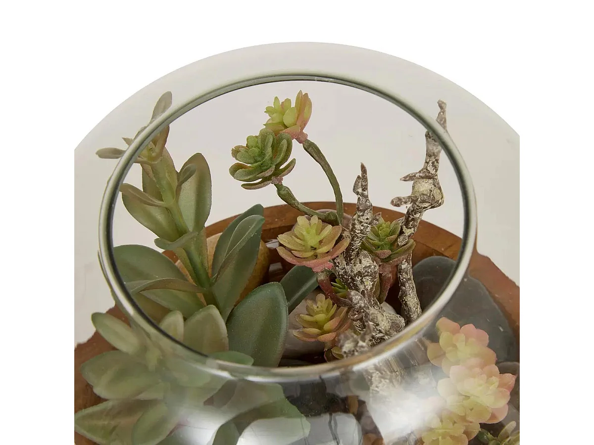 Terrarium de Plantes Artificielles "Wonj" 15cm Multicolore