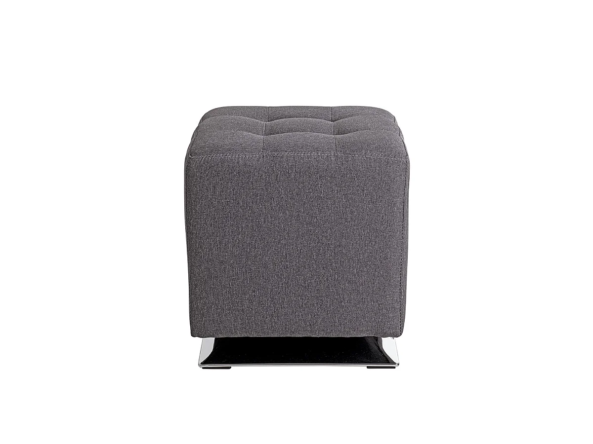 Pouf Capitonné Carré "Beto" 43cm Anthracite