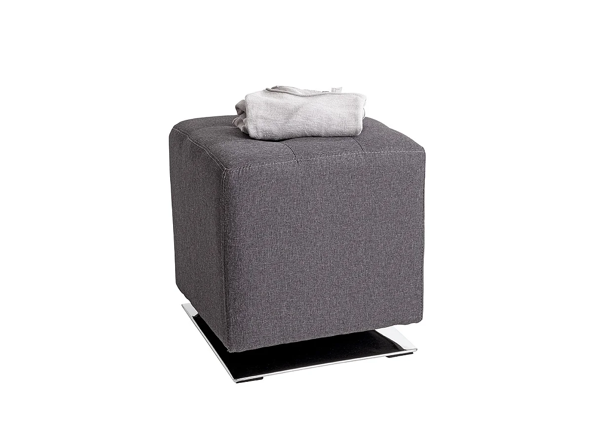 Pouf Capitonné Carré "Beto" 43cm Anthracite