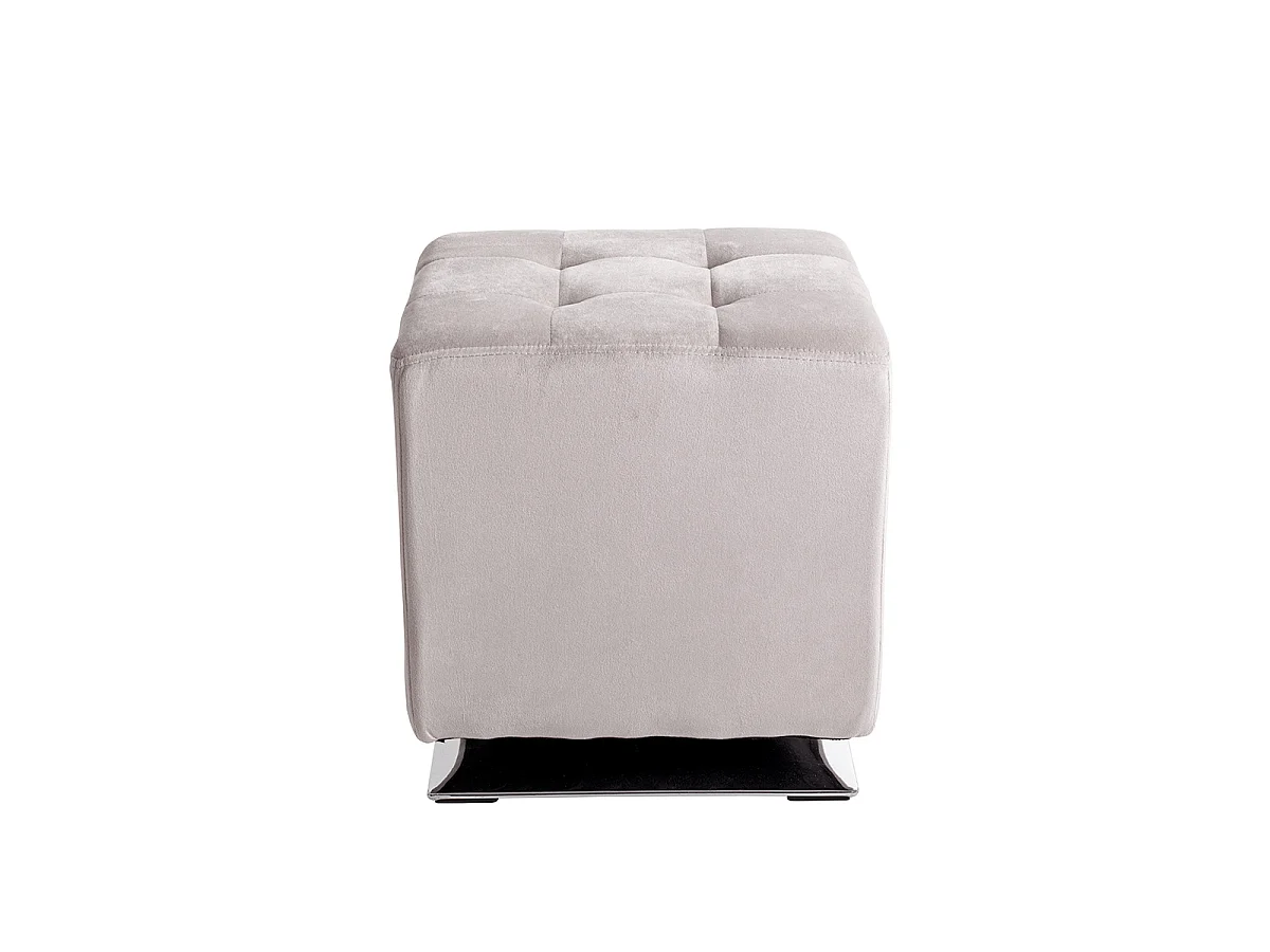 Pouf Capitonné Carré "Beto" 43cm Gris