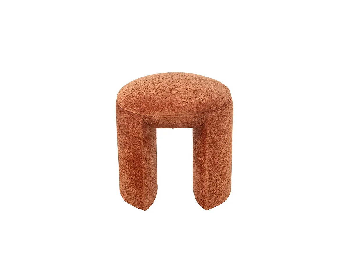 Pouf Rond Design "Anise" 44cm Orange Rouille