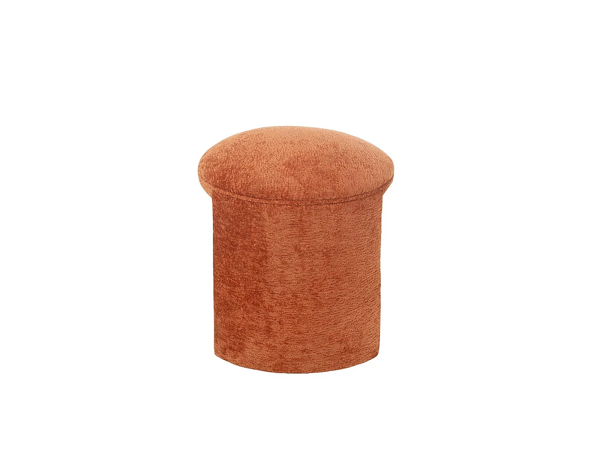 Pouf Rond Design "Anise" 44cm Orange Rouille