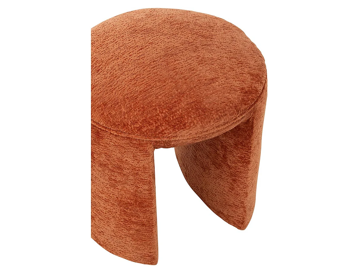 Pouf Rond Design "Anise" 44cm Orange Rouille