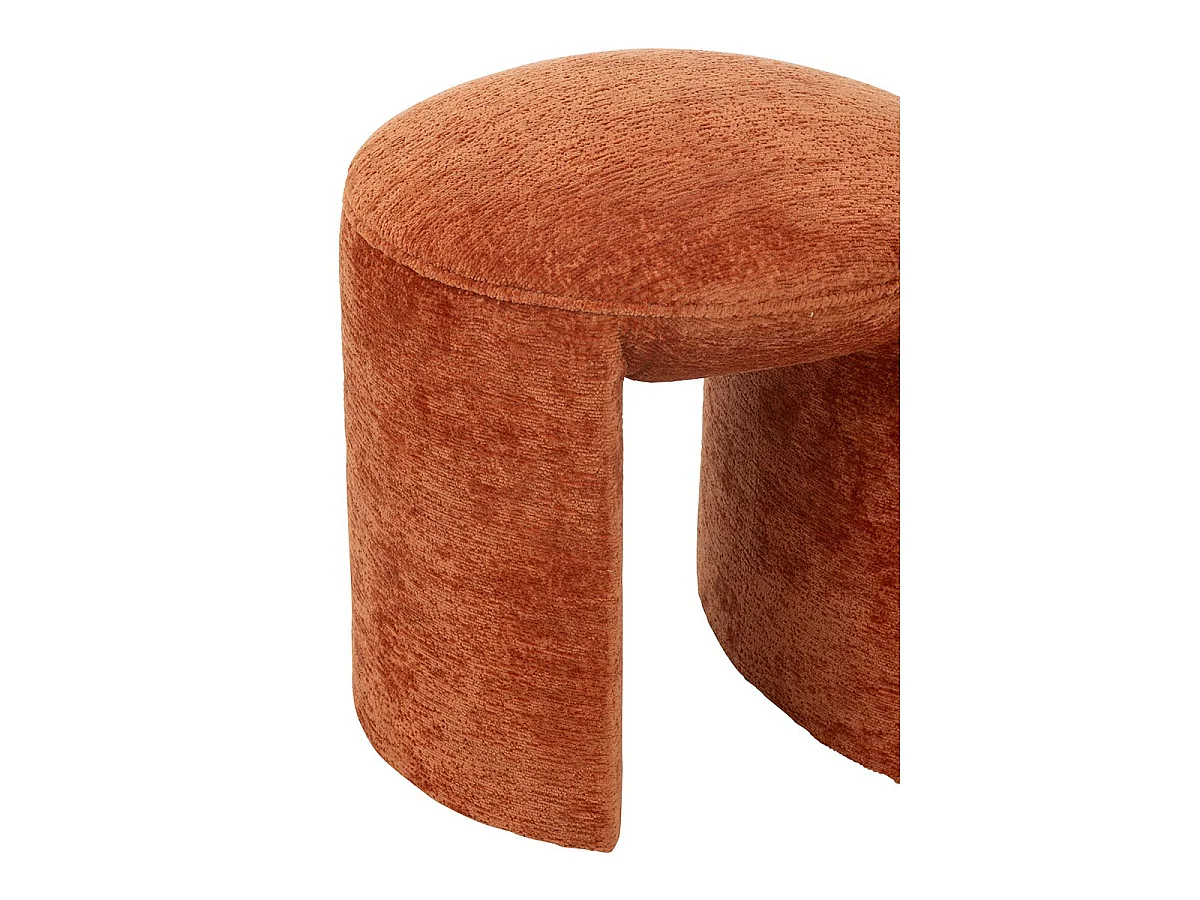 Pouf Rond Design "Anise" 44cm Orange Rouille