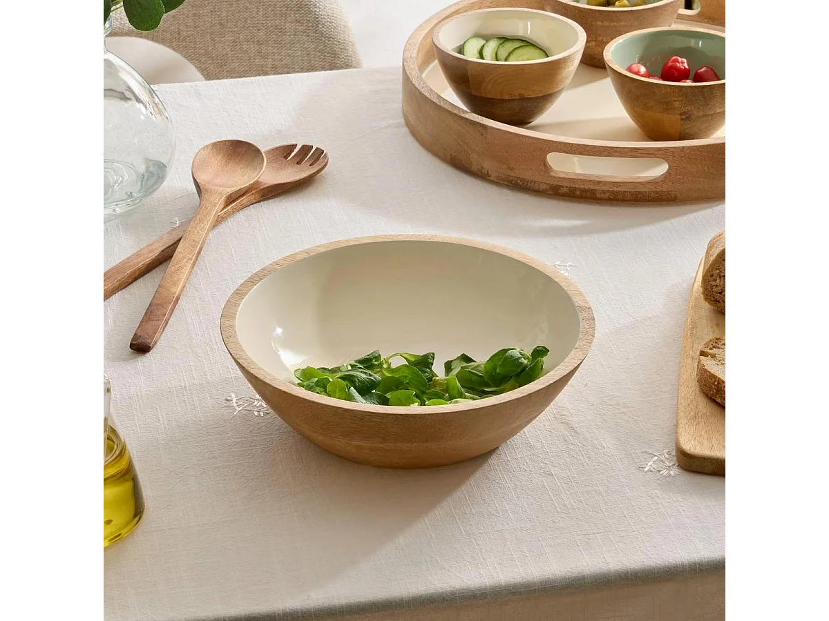 Saladier en Bois "Inaya" 19cm Blanc