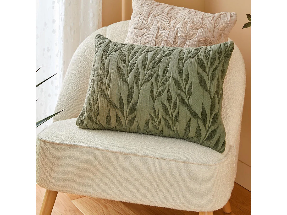 Coussin Déco Jacquard "Lethon" 38x58cm Vert Clair