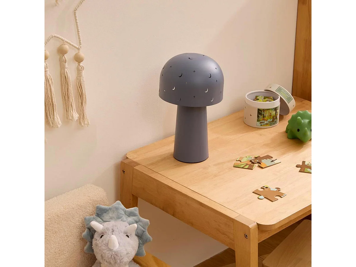Lampe à Poser Enfant Champignon "Starry" 27cm Bleu
