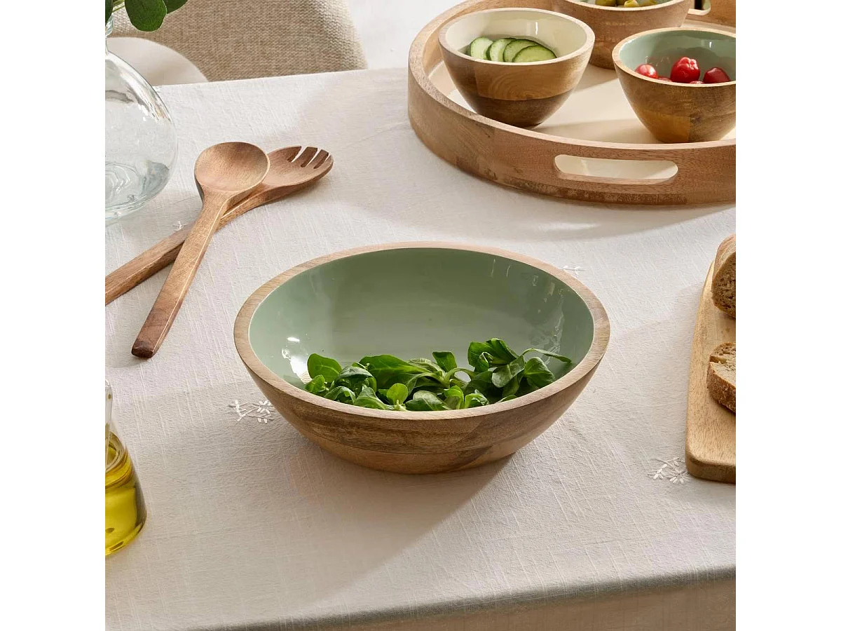 Saladier en Bois "Inaya" 19cm Vert