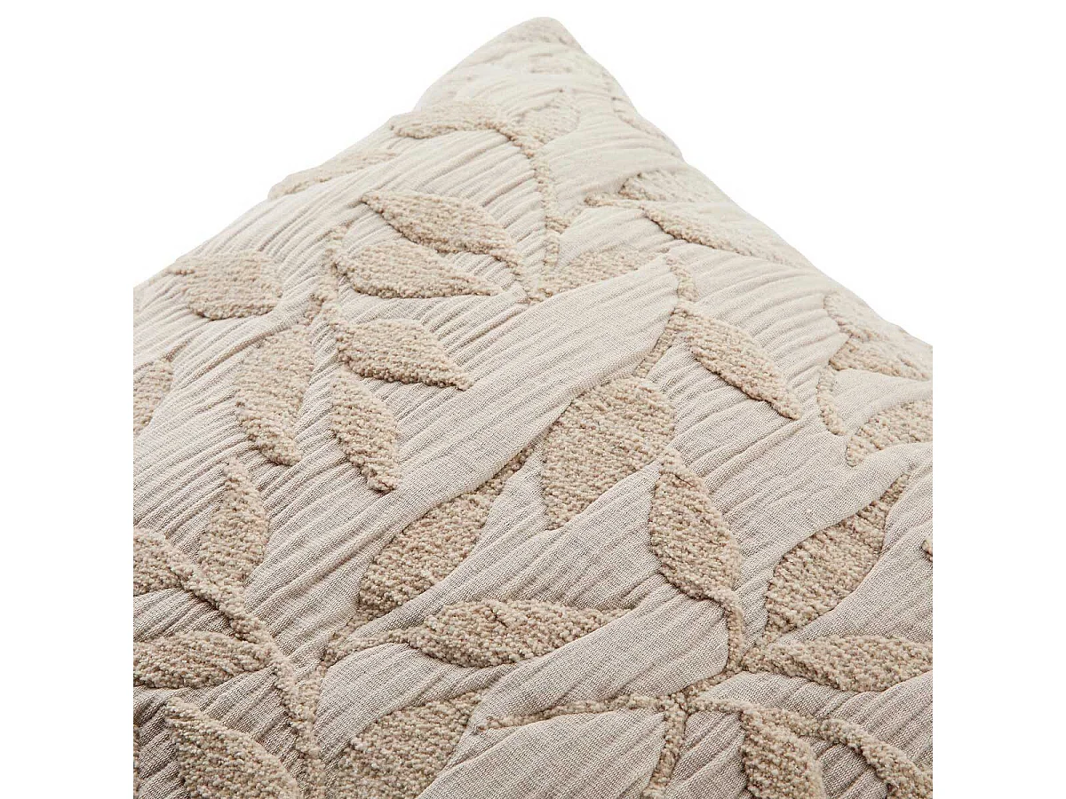 Coussin Déco Jacquard "Lethon" 38x58cm Beige Lin