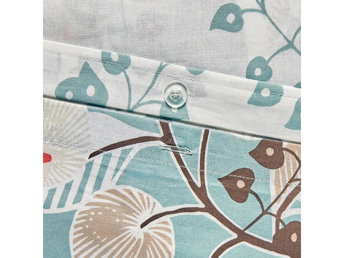 Parure de Lit 3 Pièces "Végétal Marin" 240x220cm Vert Céladon