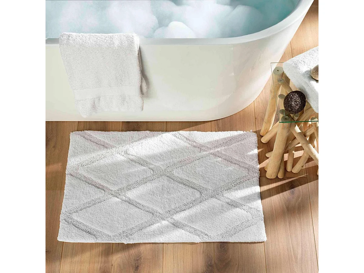 Tapis de Bain Tufté "Thais" 50x80cm Blanc