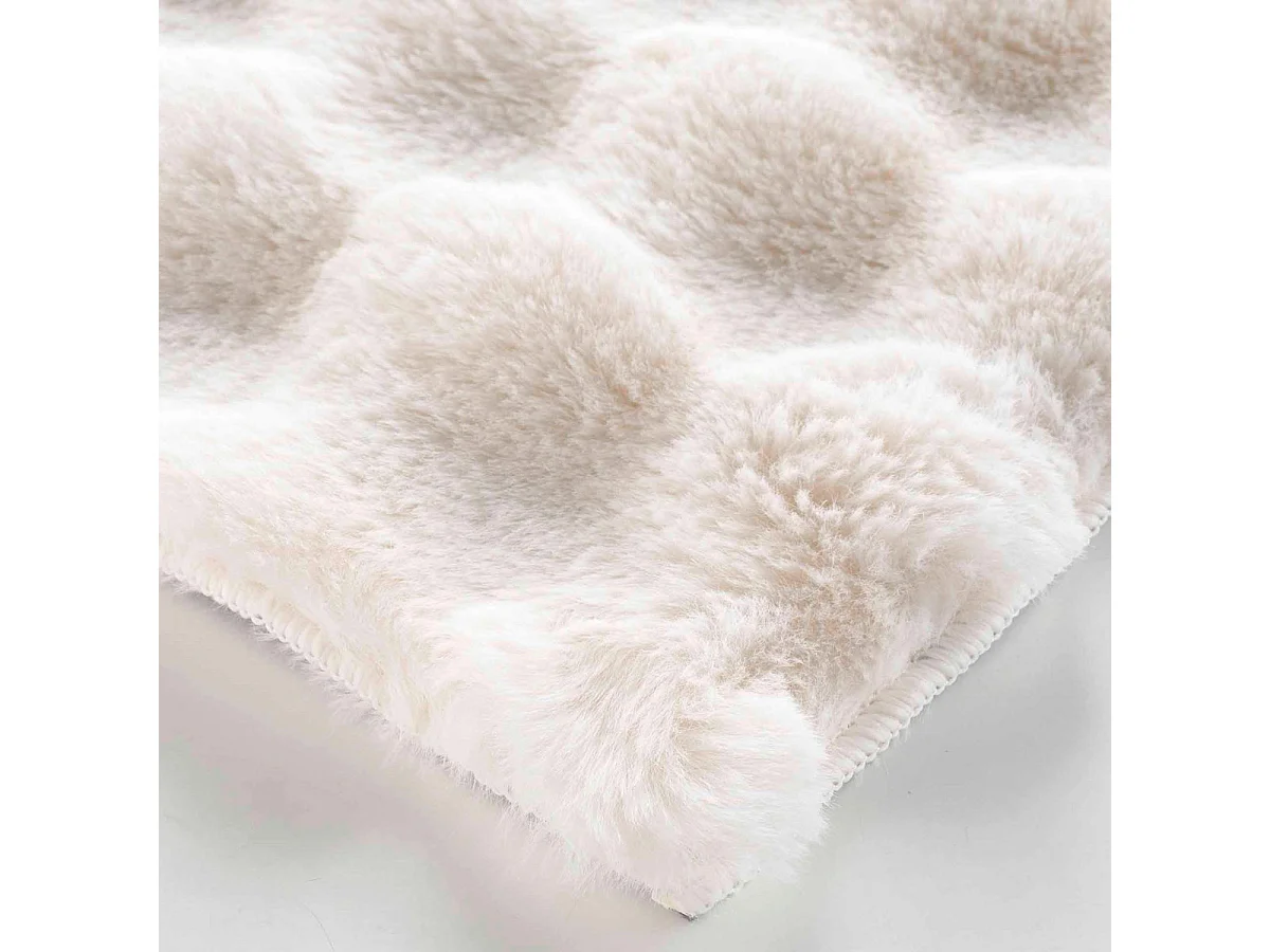 Tapis Imitation Fourrure "Mounty" 60x90cm Naturel