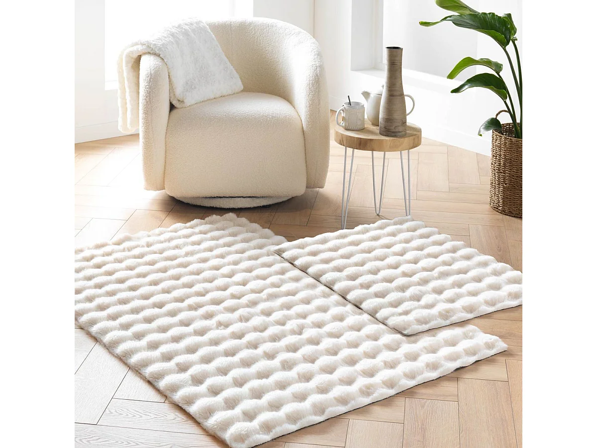 Tapis Imitation Fourrure "Mounty" 120x170cm Naturel