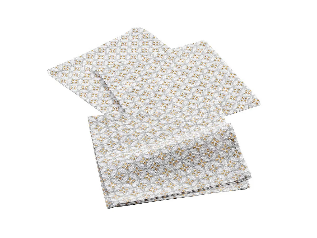 Lot de 3 Serviettes de Table "Azelia" 40x40cm Gris