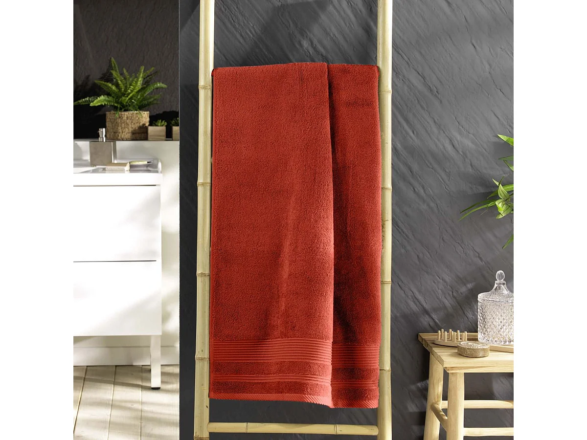 Drap de Douche "Tendresse" 70x130cm Rouge