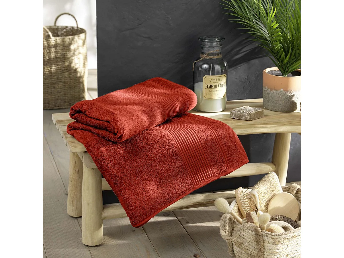 Drap de Bain "Tendresse" 90x150cm Rouge